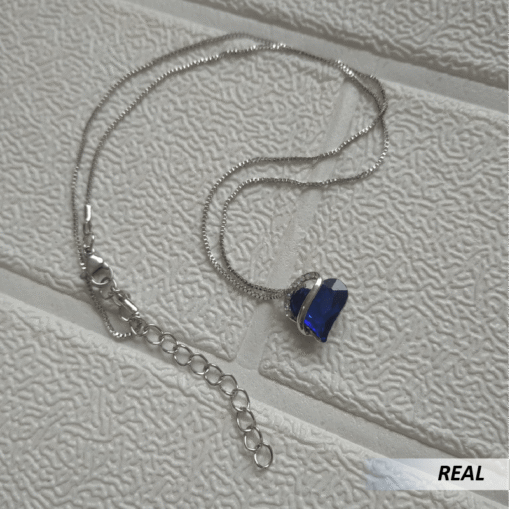 Collar de corazón de cristal de colores - Imagen 4