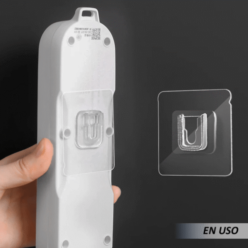 Gancho adhesivo doble transparente