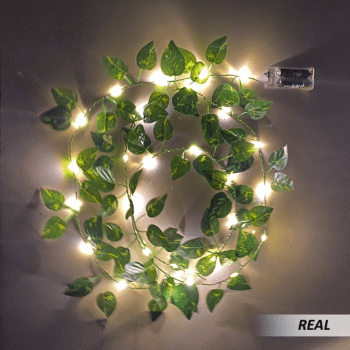 Guirnalda de hojas artificiales con luz led - Imagen 3