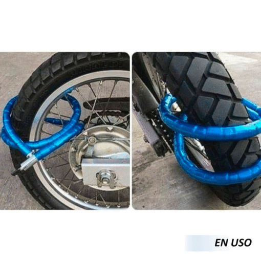 Cadena candado pitón para motos color rojo - Imagen 5
