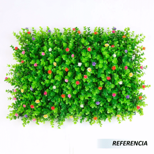 Césped decorativo artificial con flores - Imagen 5