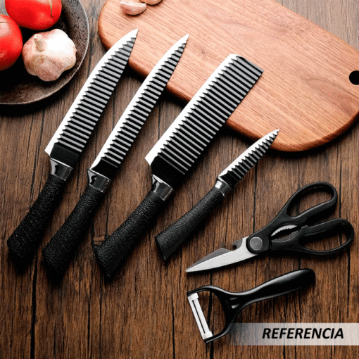 Juego de cuchillos antiadherentes con mango ergonómico - Imagen 4