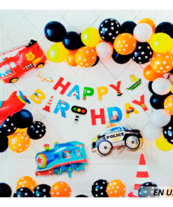 Decoración de fiesta de niños de automóvil