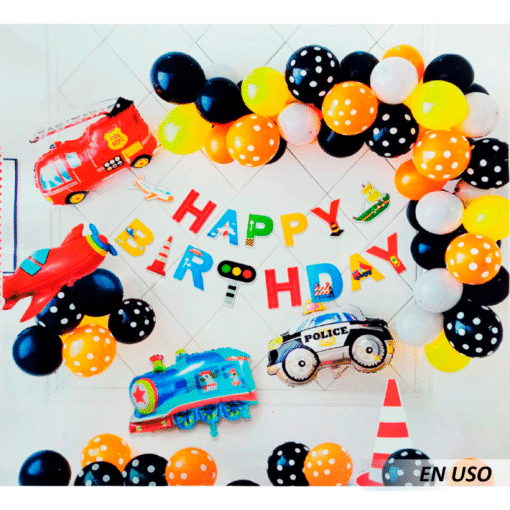 Decoración de fiesta de niños de automóvil