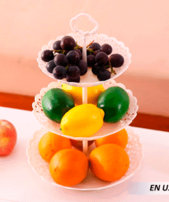 Soporte de frutas de 3 niveles de plastico