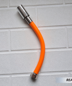 Llave de grifo flexible anaranjada