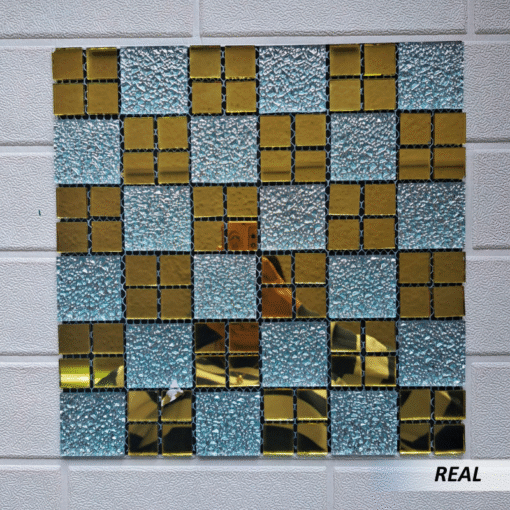 Mosaico dorado adhesivo