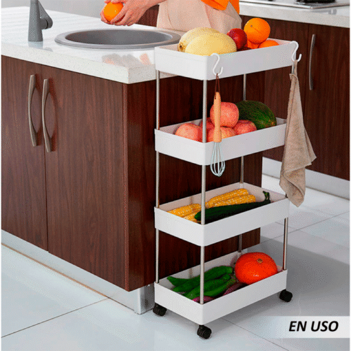 Organizador de 4 pisos de cocina con ruedas - Imagen 5
