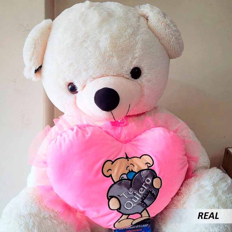 Peluche oso grande con corazón - Imagen 4