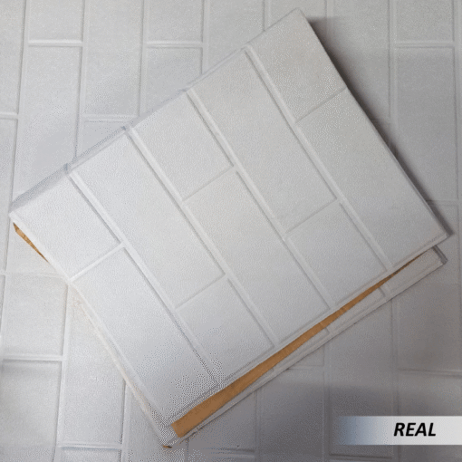 Papel tapiz pintado ladrillos blancos