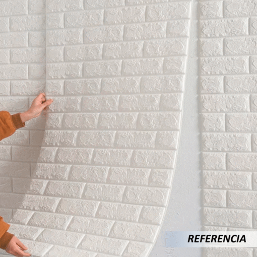 Papel tapiz pintado ladrillos blancos - Imagen 4