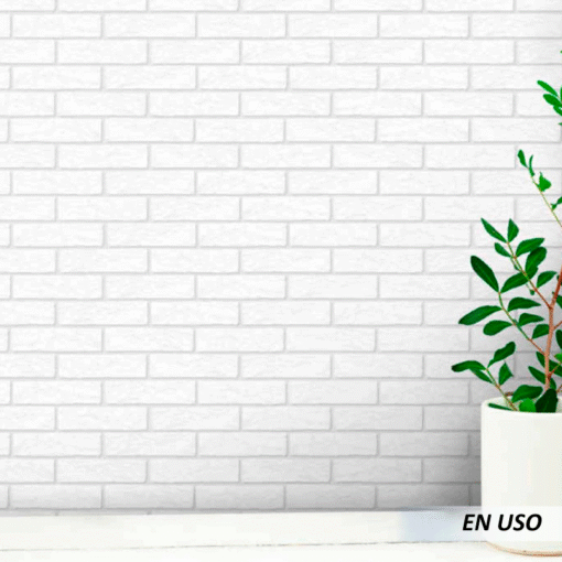 Papel tapiz pintado ladrillos blancos - Imagen 5