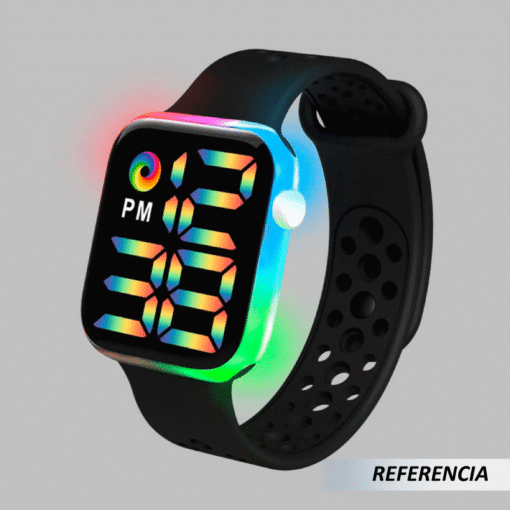 Reloj electrónico led con correa de arcoíris - Imagen 4