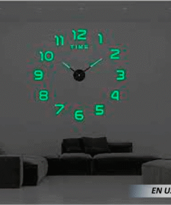 Reloj de pared luminoso autoadhesivo