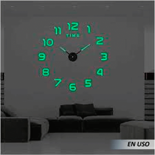 Reloj de pared luminoso autoadhesivo